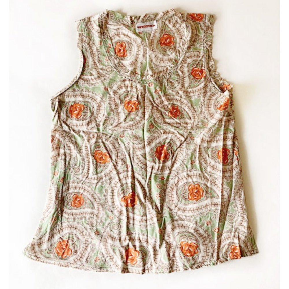 Solitaire Shirt Floral Cotton Shirt Sz Small